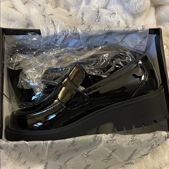 Black Patent Leather Loafers - Picture 1 of 6